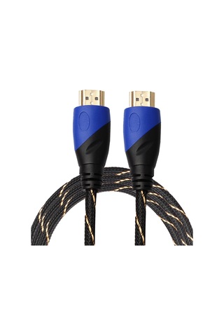 1.8m Hdmı 1.4 Sürüm 1080p Dokuma Net Hattı Mavi Siyah Kafa Hdmı Erkek Hdmı Erkek Ses Video Konektörü Adaptör Kablosu