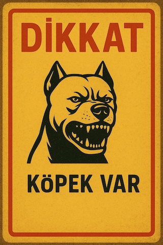 Fezzprint Dikkat Köpek Var 25x35 Uv Baskı Dekota Dış Mekan Için Uygundur