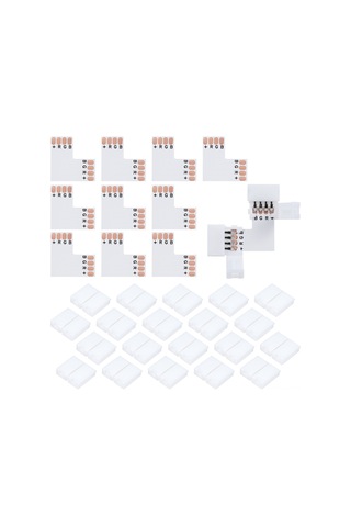Suofeng 10mm Rgb Led Işık Şeridi İçin 4pin L Tipi Bağlayıcı, Dürtme Bağlantı, Kaynaklama Yok, 10 Adet
