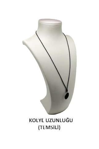 Kore İp Askılı Ve Krom Çelik Kaplamalı Unisex Tribal Kolye Gümüş6
