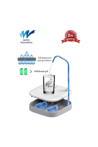Watertouchmatic Şarjlı Su Pompası Beyaz