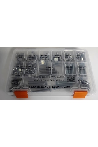 Ayaz M8 Çelik Civata Seti Anahtar Başlı 199 Parça