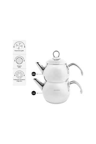 Karaca  Adelya İndüksiyon Tabanlı Mini Boy Metal Çaydanlık Takımı