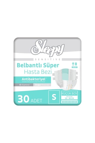 Sleepy Sensitive Süper Yetişkin Hasta Bezi Small 30 Adet S