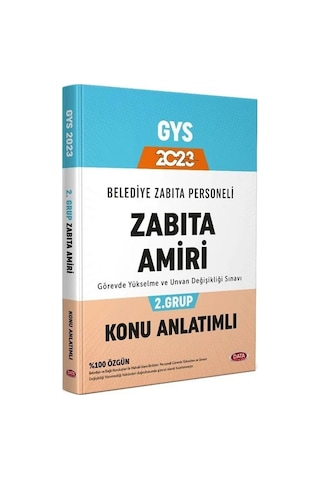 Data 2023 Gys Belediye Zabıta Amiri 2. Grup Konu Anlatımlı Görevd