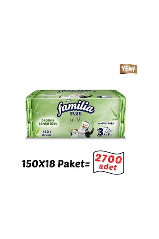 Familia 2700 Adet 18paket Plus Natural Çek Al Mendil 150li 18 Paket X 150 Yaprak