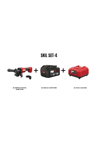Skil Set-4 Skil Powertools 3923CA Avuç Taşlama 125 MM + Skil 3104AA 4AH Li Batarya Promo + Skil 3122AA 2.4A Şarj Cihazı