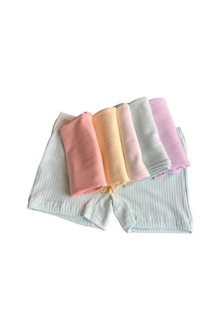 6'lı Dondeza Kız Çocuk Pastel Renk Fitilli Pamuklu Boxer Çok Renkli