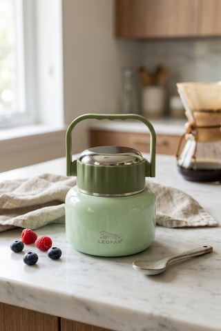 Cooker Leopar 500 Ml Kaşıklı Yemek Termosu Yk1516 Yeşil