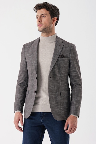 Mürdüm Desenli Armürlü Mono Yaka Çift Yırtmaç 6 Drop Slim Fit Dar Kesim Klasik Ceket 1002235133-mürdüm Mürdüm