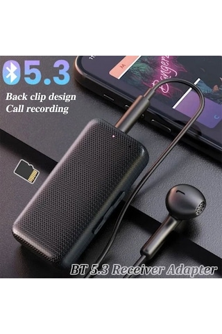 Aux Bluetooth V5.3 Şarjlı Ses Alıcı-verici Mikro Hafıza Kart Girişli Bluetooth Adapör