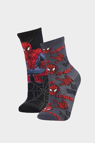 DeFacto Erkek Çocuk Marvel Spiderman 2'li Pamuklu Uzun Çorap E5167A8NSKR1