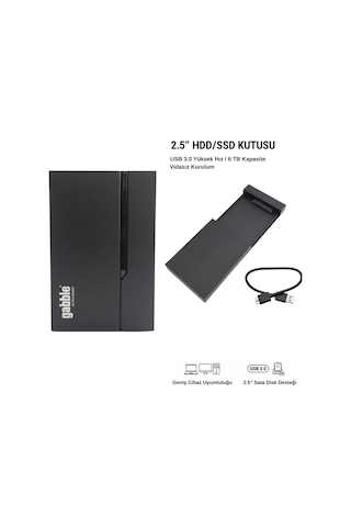 Gabble 2.5 İnç Vidasız Hdd Ssd Kutusu Usb 3.0 6 Tb Destekli Harici Disk Çevirici