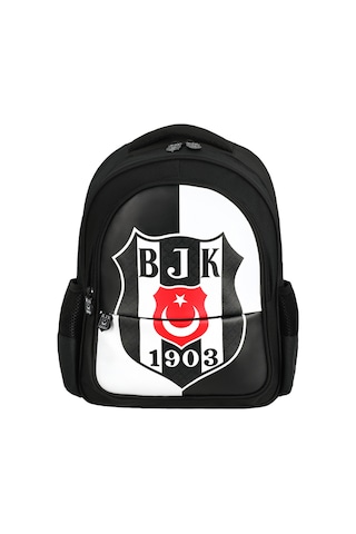 Lisanslı İki Bölmeli Siyah Beyaz Orijinal Sırt Çantası Siyah