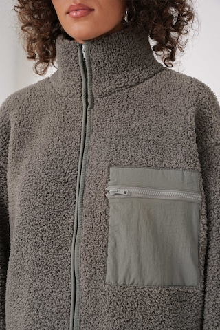 Gabria Fermuarlı Tek Cep Hırka Gri