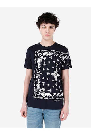 Colins Lacivertvert Erkek Tshirt K.Kol Cl1067707 Q1.V2 Nav Lacivert