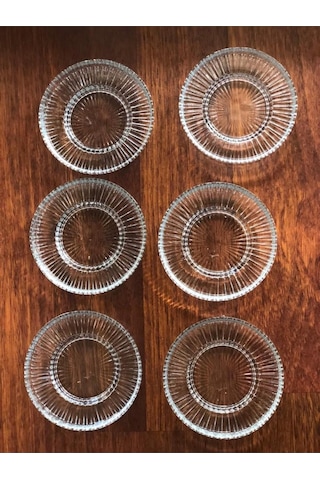 Elysia Uyumlu Cam 6 Adet Çay Tabağı Şeffaf