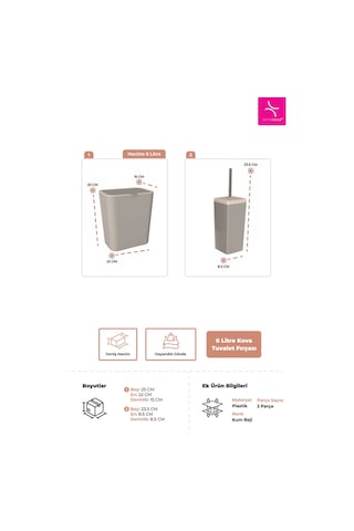 Prima Nova Flip 2'li Banyo Seti - Kum Beji Kum Rengi