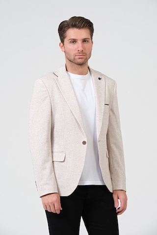 Bonesti Erkek Slim Fit Blazer Ceket Krem Kahve Benekli