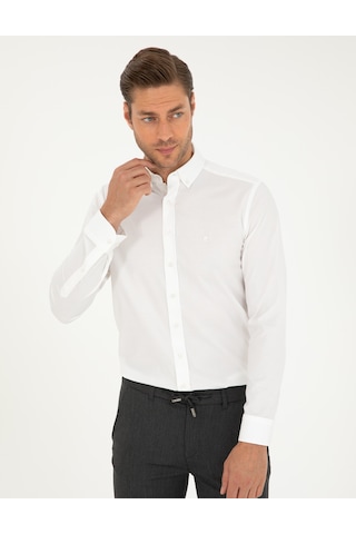 Pierre Cardin Erkek Beyaz Gömlek Desenli 50295909-vr013 Beyaz