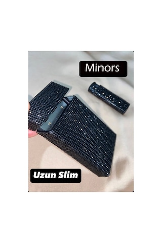 Taşlı Sigara Kutusu Ve Çakmak Uzun Slim Taşlı Anahtarlık
