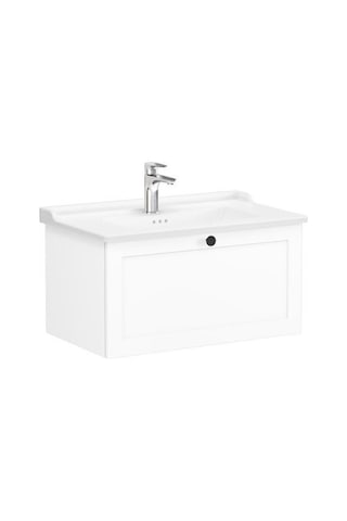 VitrA Root Classic 68806 Lavabo Dolabı, Tek Çekmeceli, 80 Cm, Mat Mat Beyaz