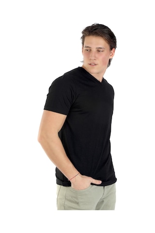 Lee Cooper Jonat Erkek V Yaka T-Shirt Siyah-17174-Siyah