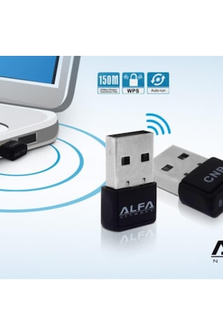 Alfa Uw06 150 Mbps Wifi Adaptör, Realtek Rtl8188ftv Usb Dongle, Pc Wifi Adaptör Windows 10/11 Tak Çalıştır