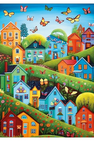 Ks Games 500 Parça Kelebekli Köy Puzzle - Phillip Trully