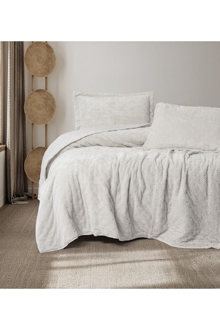 Cotton Box Softnest Boleta Taş Çift Kişilik Yatak Örtüsü Kirli Beyaz