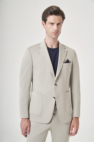 İmza Bej Mono Yaka 6 Drop Slim Fit Esnek Beli Lastikli Takım Elbise 1001260165