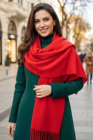 Tezzgelsin Kadın Premium Soft Buklet Atkı Kırmızı