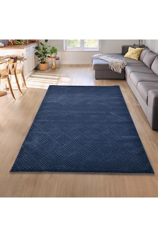 Latte Lacivert Yumuşak Peluş Dokuma Halı Yolluk Çocuk Odası Oturma Odası Salon Mutfak Halısı Y499a Wd26