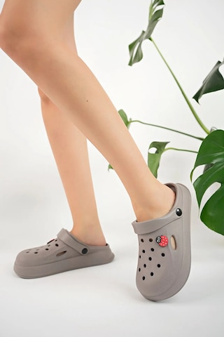 Unisex Çocuk Sabo Sandalet Günlük Ev Havuz Ve Plaj Terliği Gri