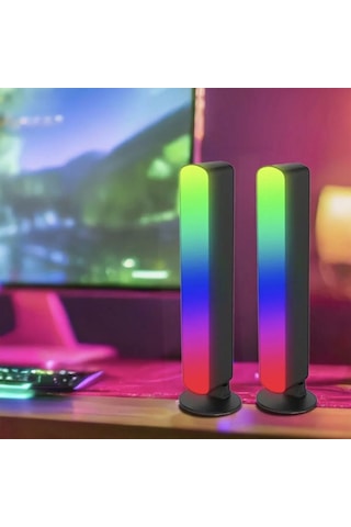 Petrix 232256 Rgb 2'li Gaming Led Işık Barı Kumandalı - Renkli Renkli