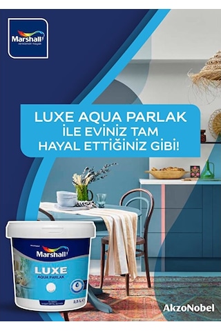 Marshall Luxe Aqua Parlak 2.5 Lt Beyaz Su Bazlı Boya