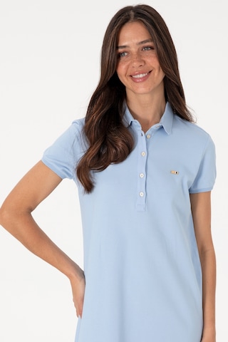 U.S. Polo Assn. Kadın Açık Mavi Polo Yaka Mini Boy Örme Elbise 50305853-VR003
