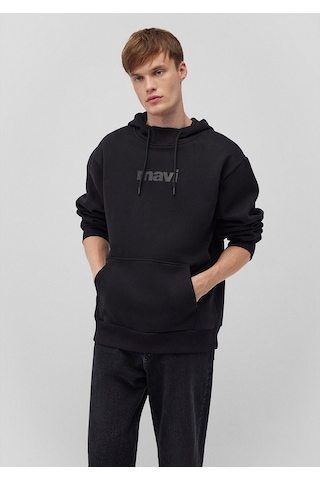 Mavi Baskılı Kapüşonlu Siyah Sweatshirt 0610960-900