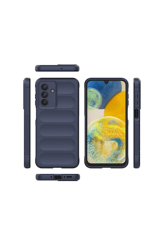 Galaxy Uyumlu A56 Kılıf Esnek Tpu Oyuklu Arka Yüzey Tasarımlı Zore Etnik Silikon Kapak - Lacivert Lacivert