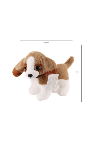 Sesli Peluş Köpek - 2309033 - Kahverengi-beyaz Çok Renkli