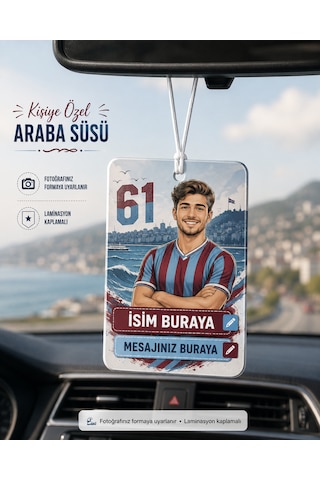 Kişiye Özel Karikatür Çizimli Taraftar Araç Aynası Süsü Trabzonspor Bordo
