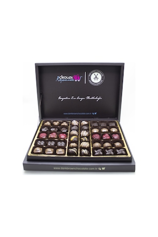 Dark Brown Hediyelik Çikolata 40 Adet Spesiyel Türüf Çikolata Kutusu Gerçek Çikolatadan