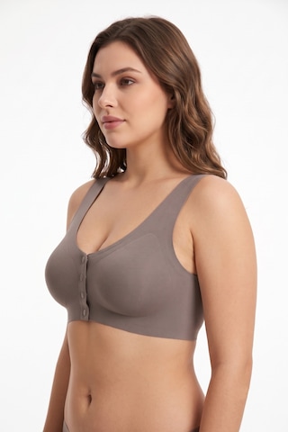 Missvera Kadın Lazer Kesim Önden Çıtçıtlı Pedli Sütyen Bgl-st05636 VİZON