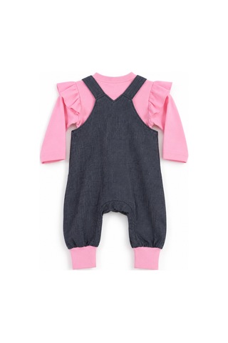 Babyhola Bayramlık Kız Bebek Çocuk Flamingo Bayramlık Salopet Badi Takım 23388 Pembe