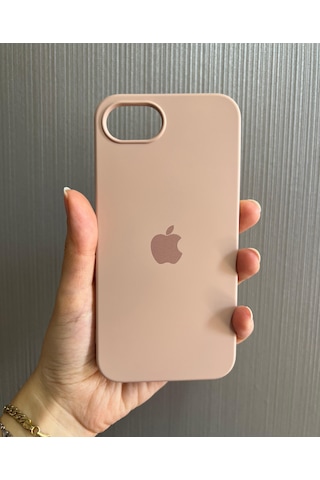 İphone 16e Uyumlu Logolu İçi Kadife Silikon Lansman Kılıf