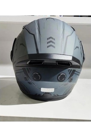 Jk-20 Jk902 Çene Pedli Güneş Vizörlü Çeneden Açılır Kask H-2 Grey Xl Beden
