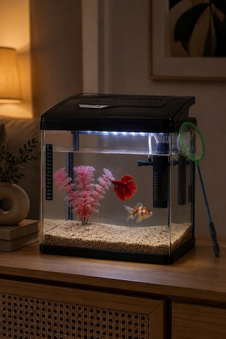 Tiny Kiwipets Kpf-10591 Led Işıklı Akvaryum Filtreli Usb Aydınlatma Kompakt Tasarım