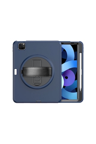 Apple İpad  Uyumlu- Pro 11 2018 Kılıf Hand Strap Tablet Kılıfı - Lacivert Arka Kapak
