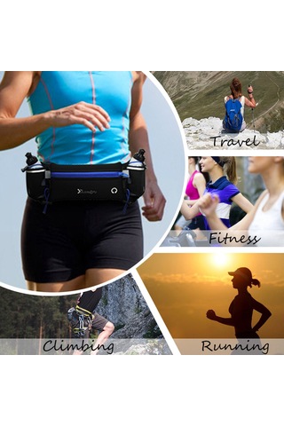 Geeksen Unisex Spor Bel Çantası, Su Flaslı, Su Geçirmez, Çok Fonksiyonlu, Koşu Ve Outdoor Aktivitelere İdeal, Mavi 1053 Mavi