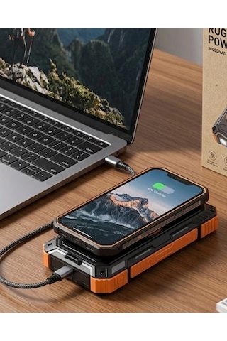 Mey Najmaddin 20000 Mah Powerbank Güneş Enerjili Kablosuz Şarj Hızlı Şarj Taşınabilir Batarya Kopya Najmaddin
